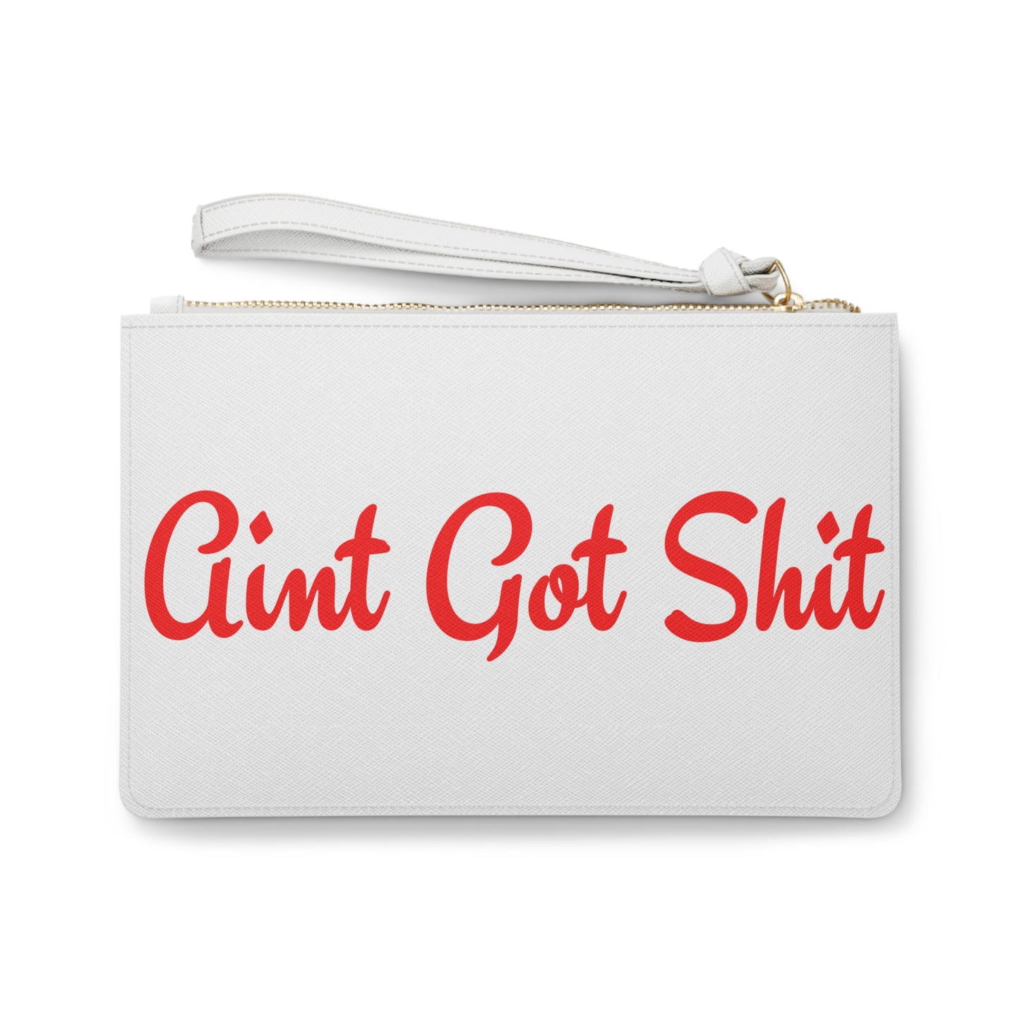 Ain't Got Shit Vegan Leather Wristlet Clutch Bag - Red
