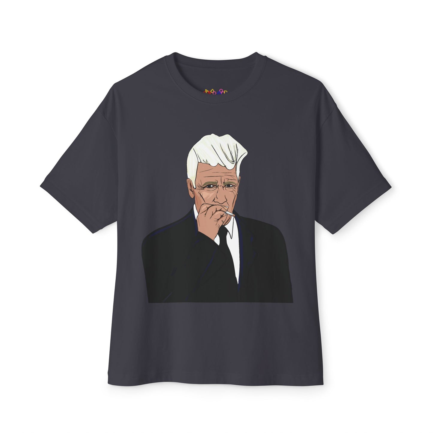 A portrait of David Lynch - Premium Unisex Oversized Boxy Tee