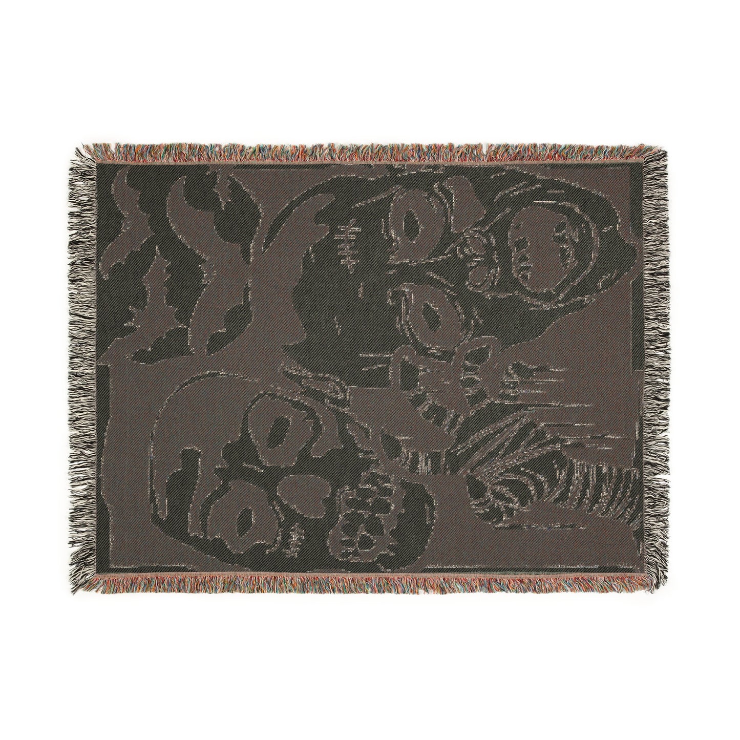 Monster Mash Goofy Ghouls Halloween Vintage Literary Woven Tapestry Jacquard Throw Blanket