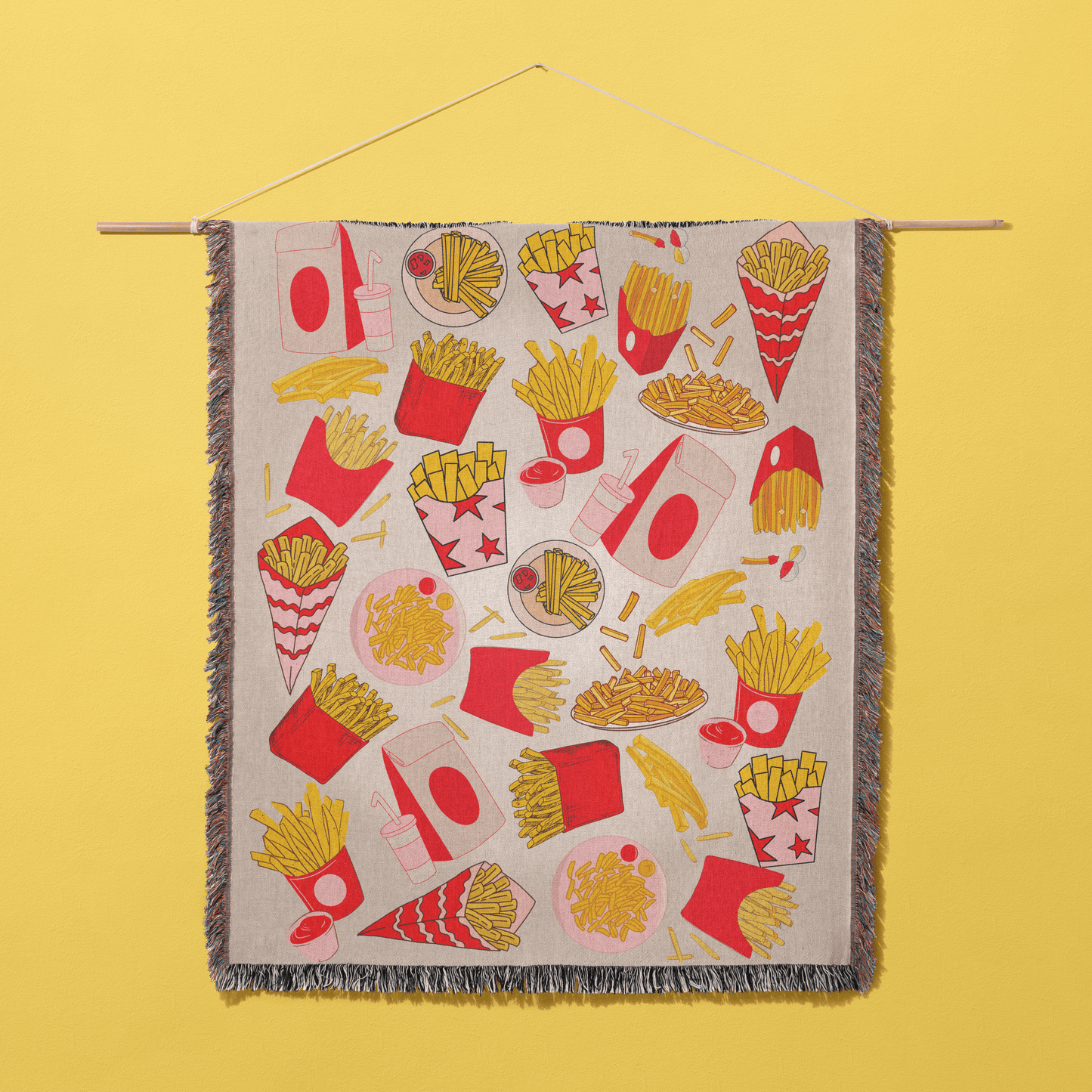 Can I get a some of fries with that - French Fries Custom Woven Blanket