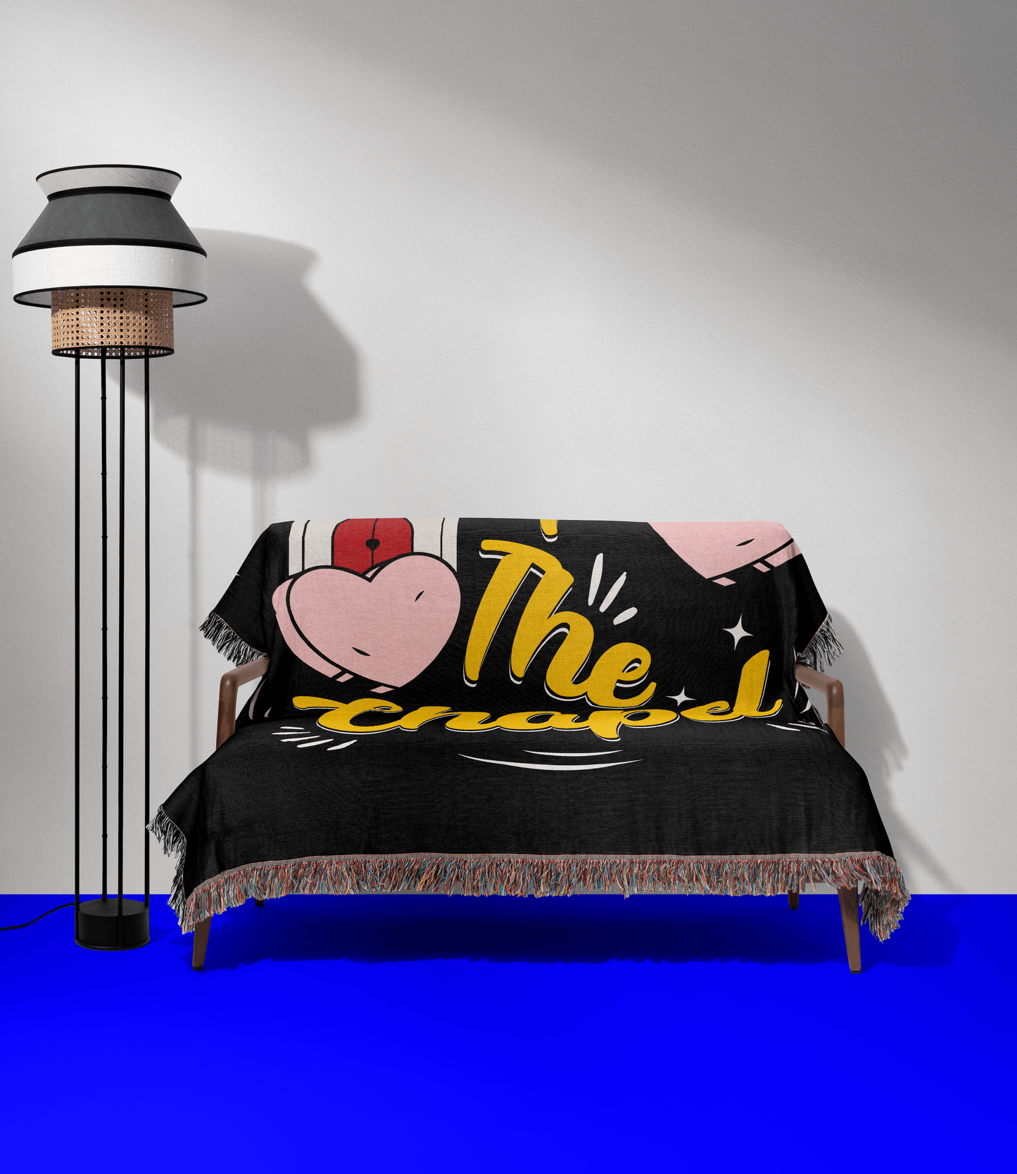'Going to the Chapel' Woven Jacquard Throw Blanket with your Date, Year, Names or Text - Black