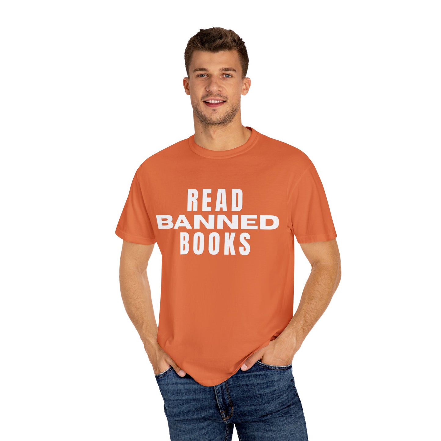 "Read Banned Books" - Unisex Premium Garment Dye T-Shirt - 32 Color Options