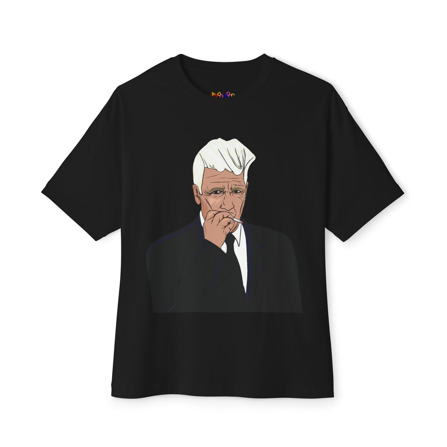 A portrait of David Lynch - Premium Unisex Oversized Boxy Tee