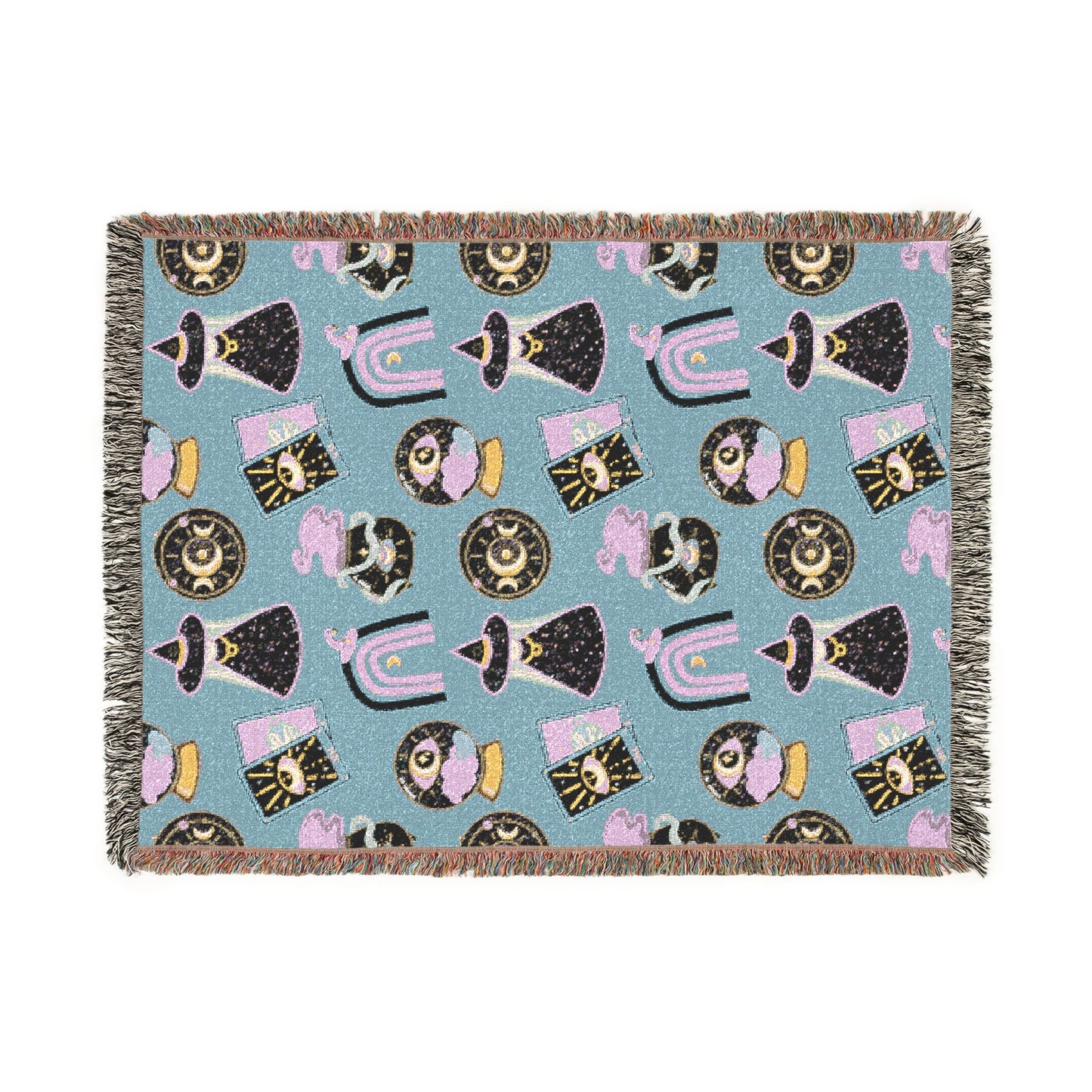 Witchcraft, Tarot, & Rainbows - Halloween - Woven Tapestry Throw Blanket