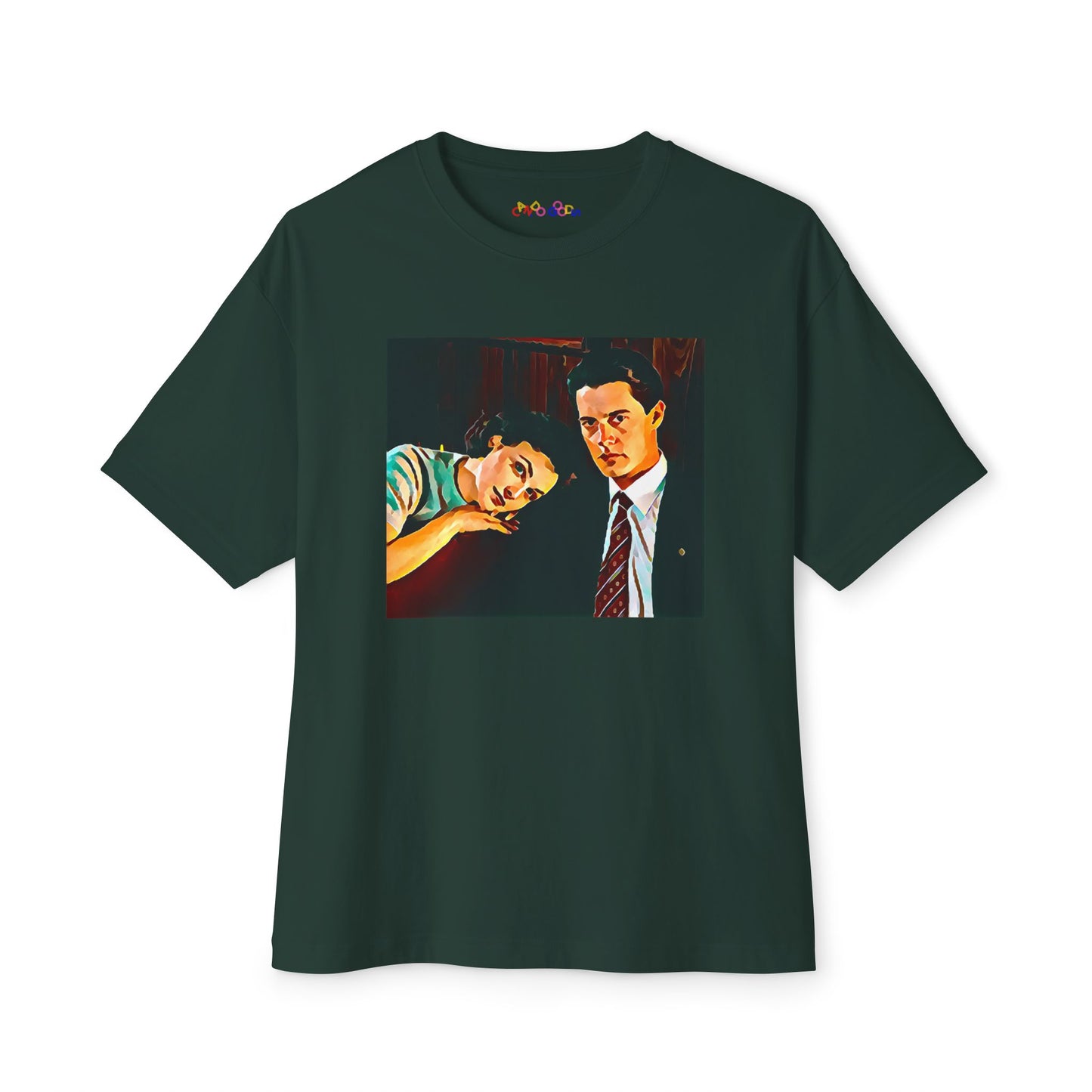 Portrait of Audrey & Cooper - Premium Unisex Oversized Boxy Tee