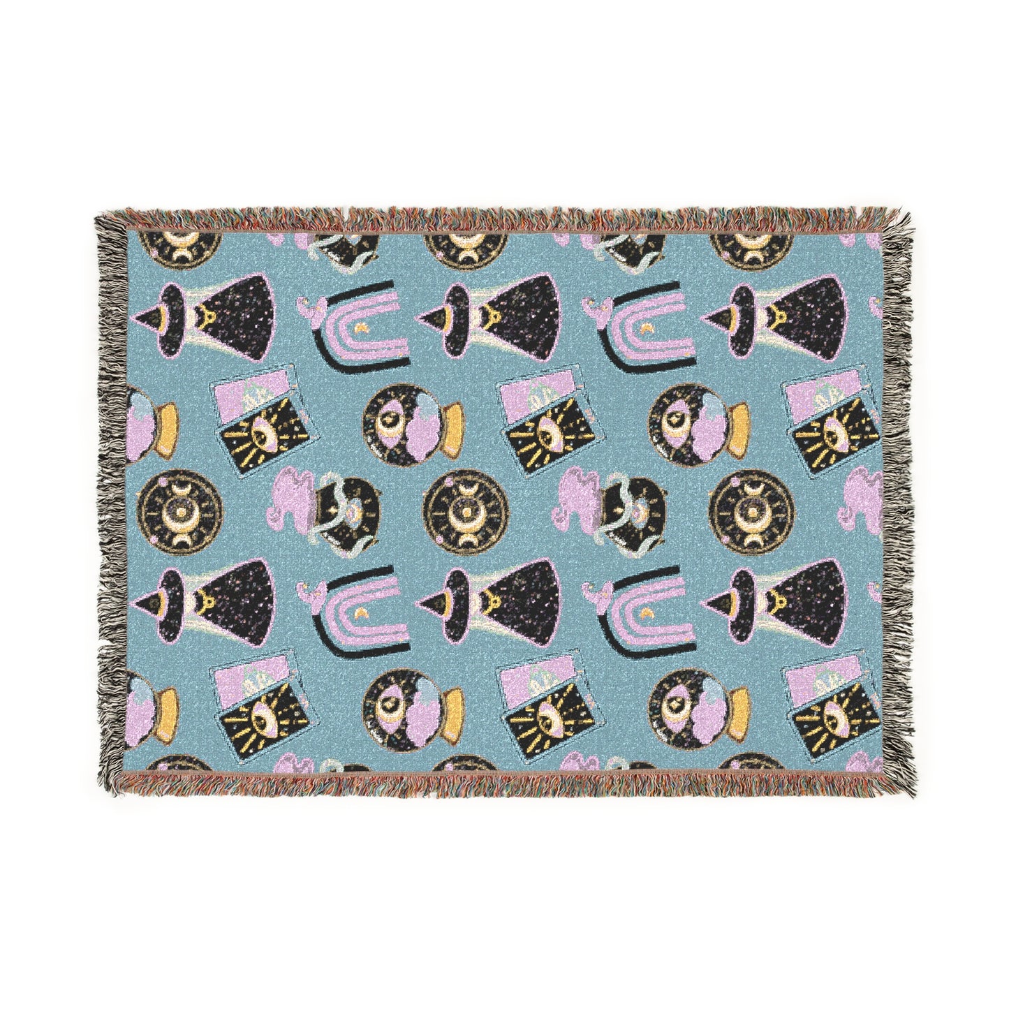 Witchcraft, Tarot, & Rainbows - Halloween - Woven Tapestry Throw Blanket