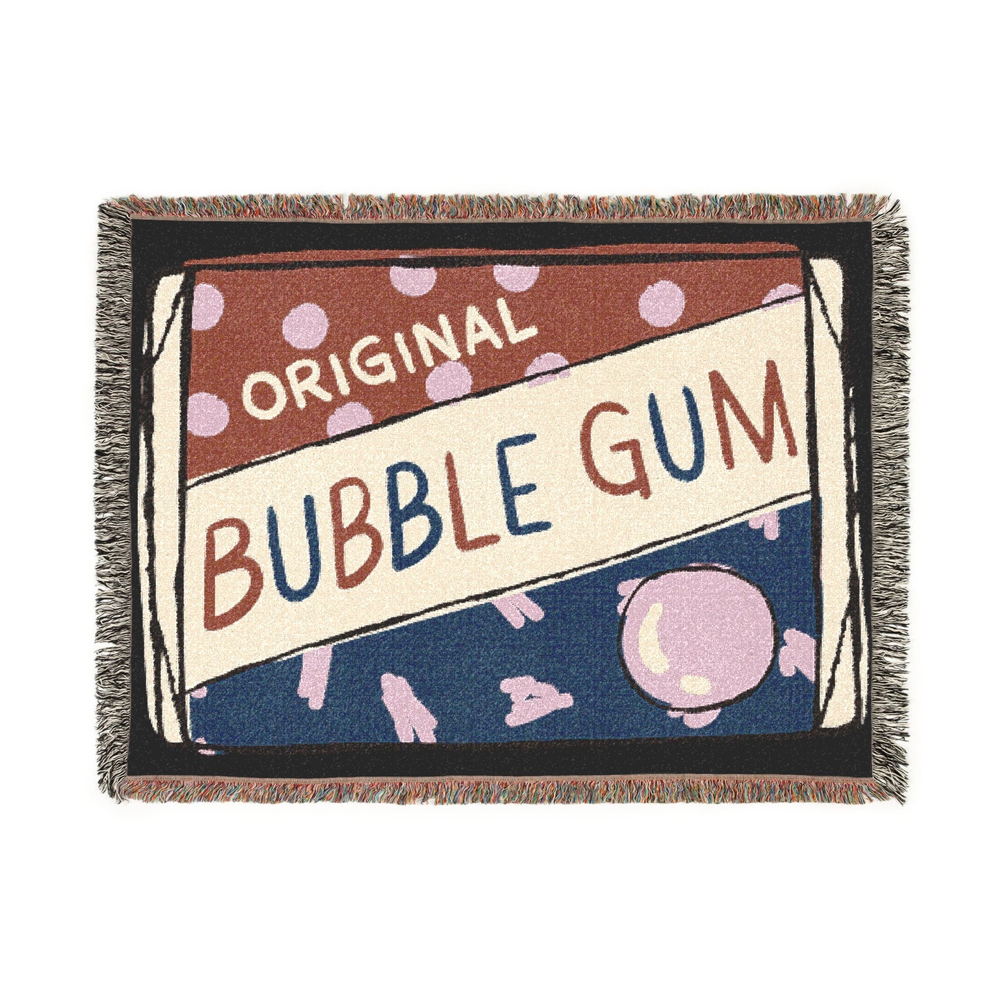 Vintage Style Bubble Gum - Halloween - Woven Tapestry Throw Blanket