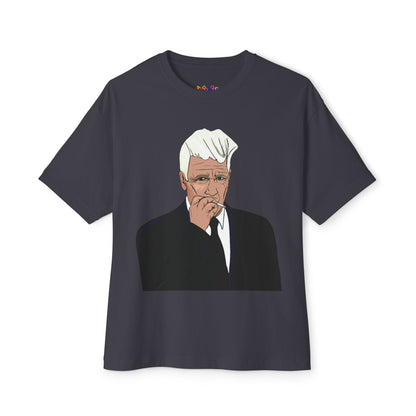 A portrait of David Lynch - Premium Unisex Oversized Boxy Tee