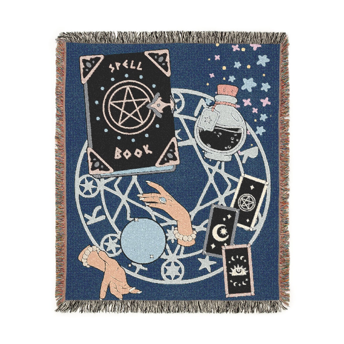 Spellbound Witchy Woven Astrology Jacquard Tapestry Throw Blanket - Halloween