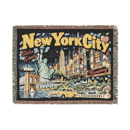 New York City Skyline Woven Blanket