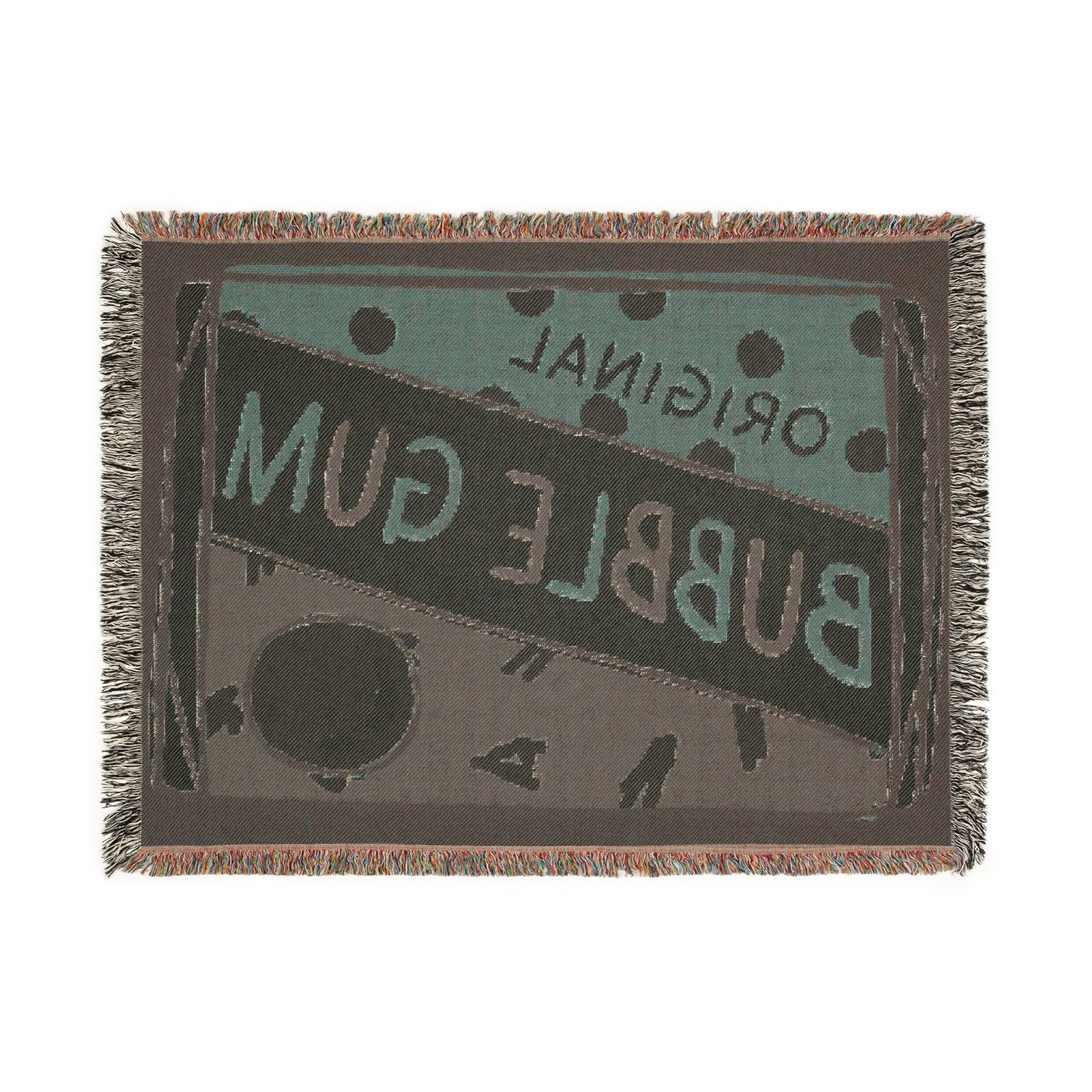 Vintage Style Bubble Gum - Halloween - Woven Tapestry Throw Blanket