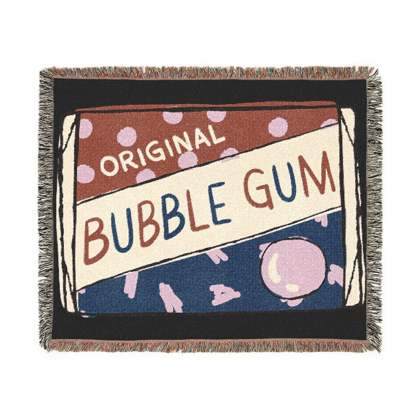 Vintage Style Bubble Gum - Halloween - Woven Tapestry Throw Blanket