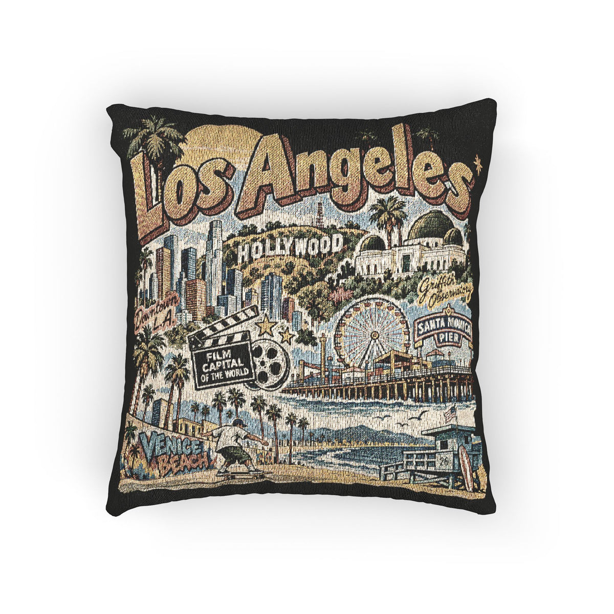 Los Angeles Skyline Woven Pillow