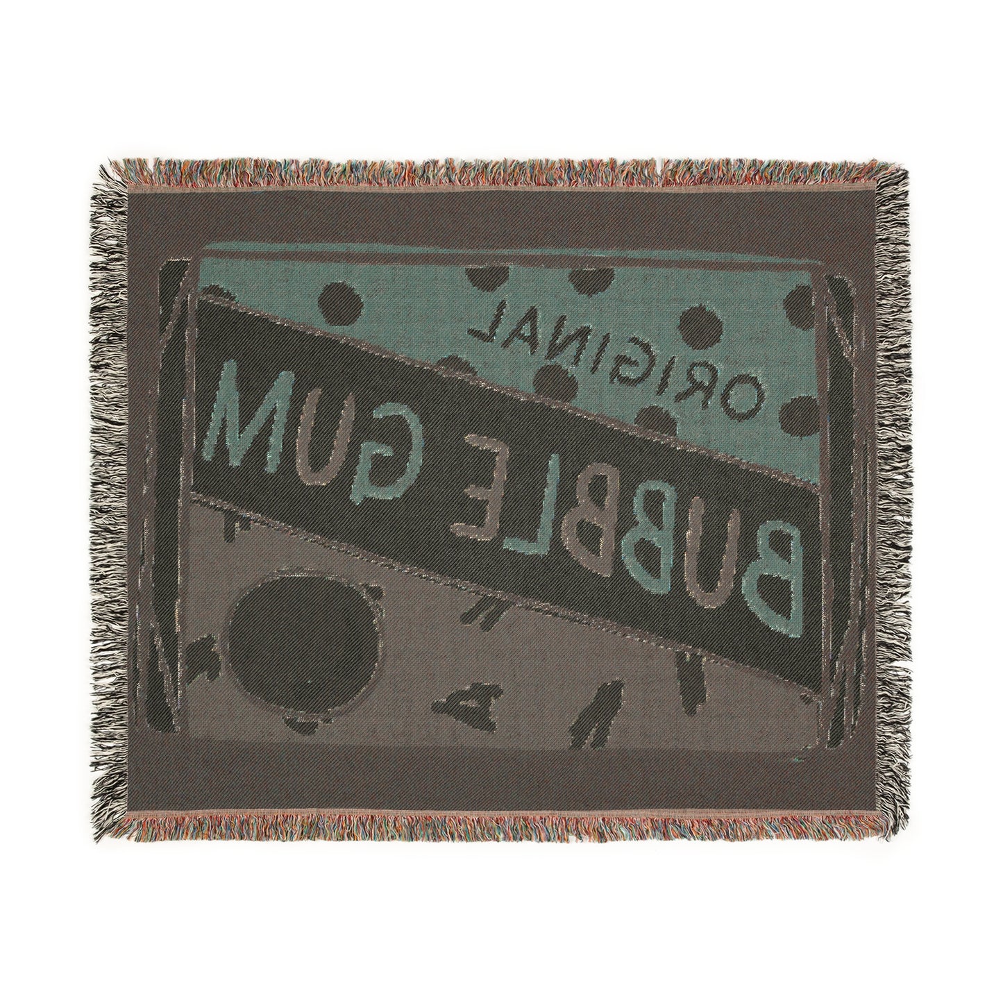 Vintage Style Bubble Gum - Halloween - Woven Tapestry Throw Blanket