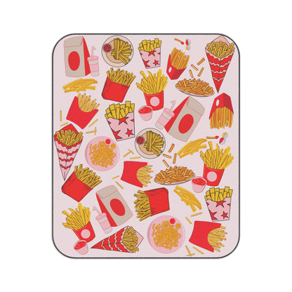 French Fries Picnic Blanket - Pink & Red