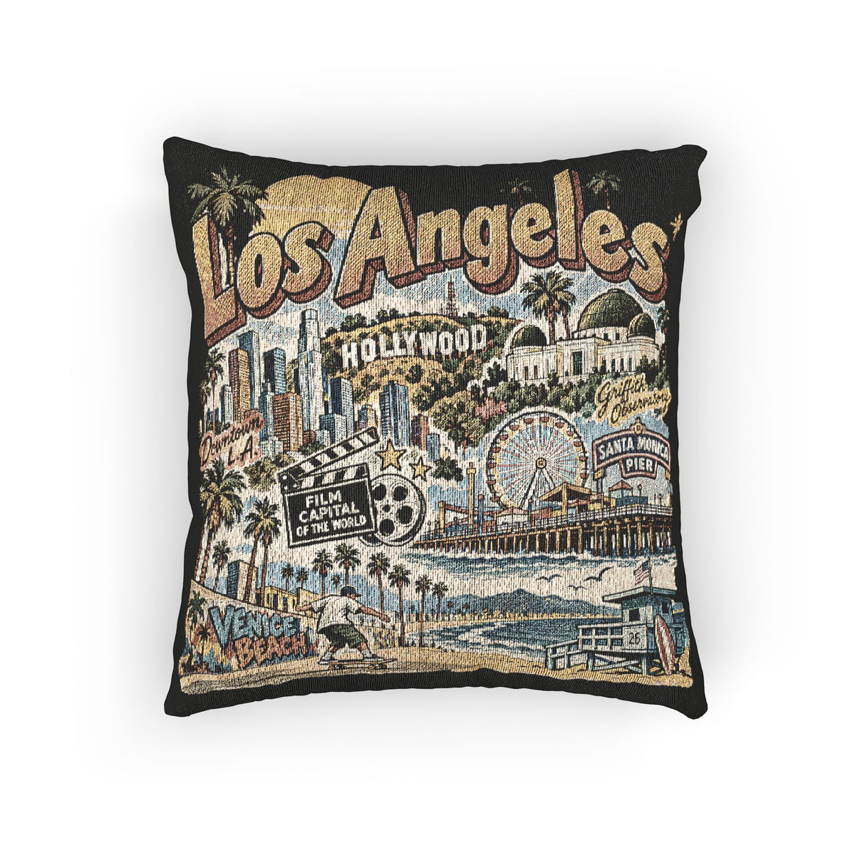 Los Angeles Skyline Woven Pillow