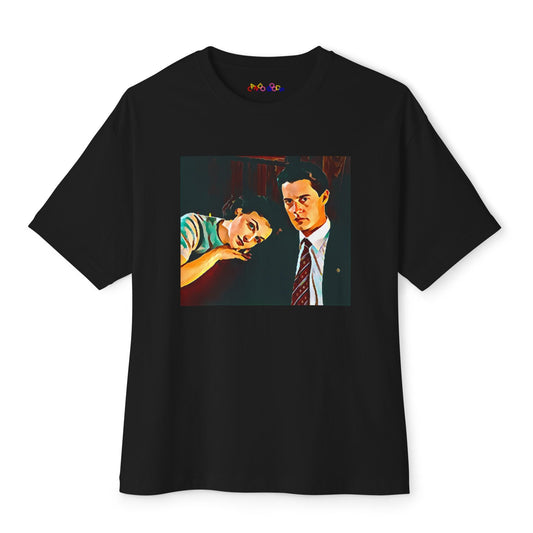 Portrait of Audrey & Cooper - Premium Unisex Oversized Boxy Tee