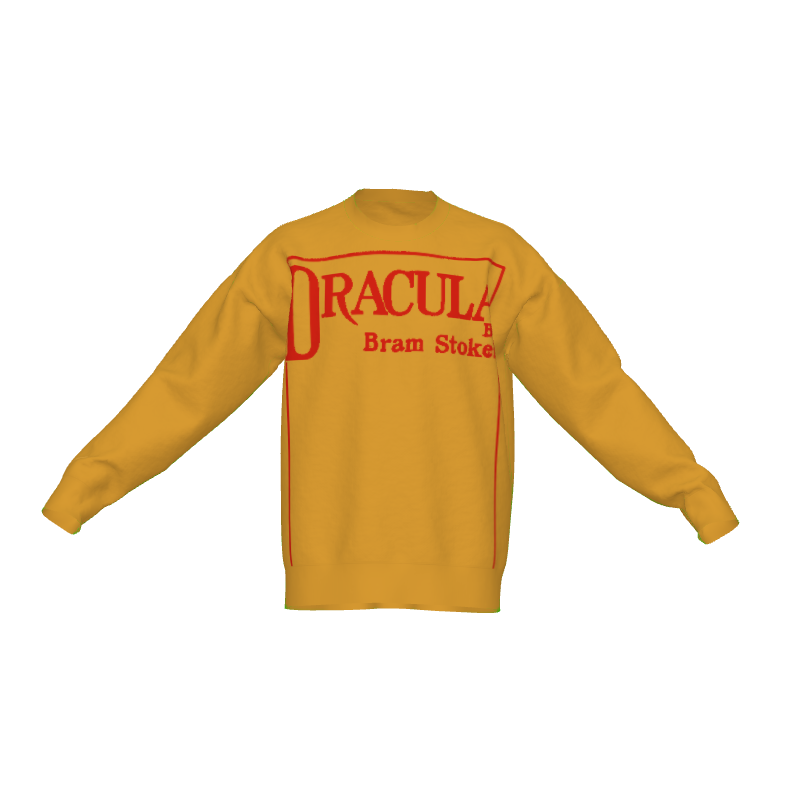 Unisex Dracula Vintage Book Cover Relaxed Knit Sweater - Halloween