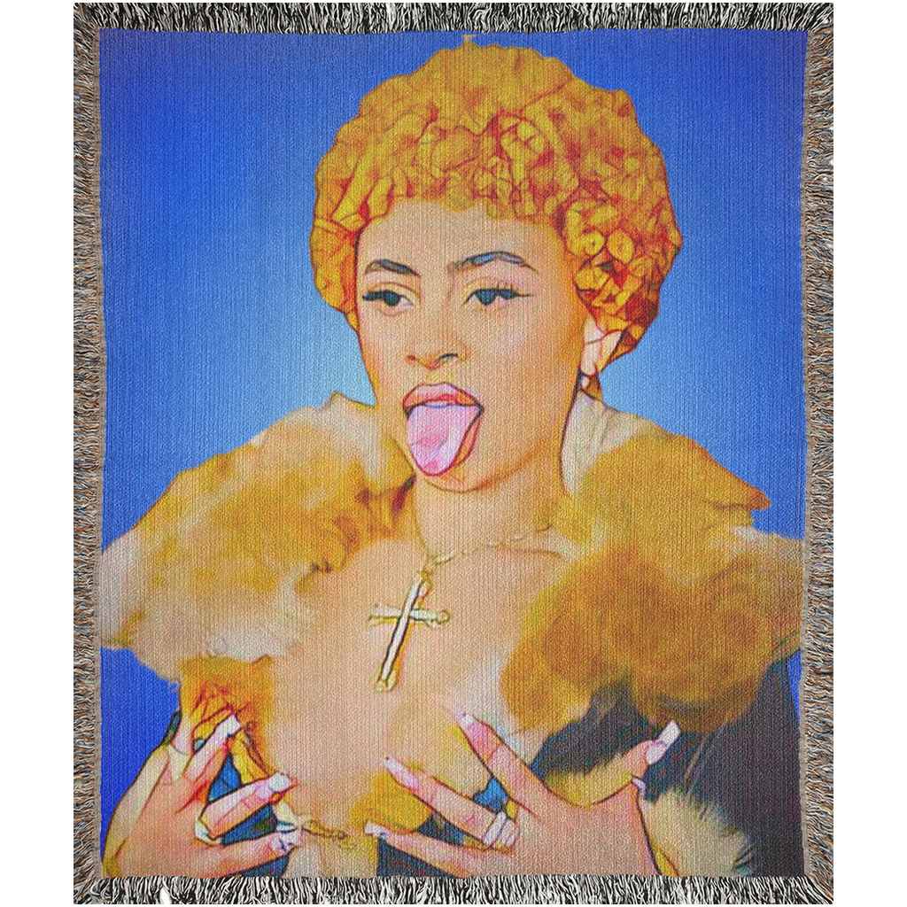 The CanDo painting Ice Spice Jacquard Woven Blanket - LTD Edition