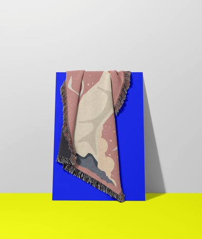 CanDo Cigarette Butt Woven Blanket- Dusty Pink
