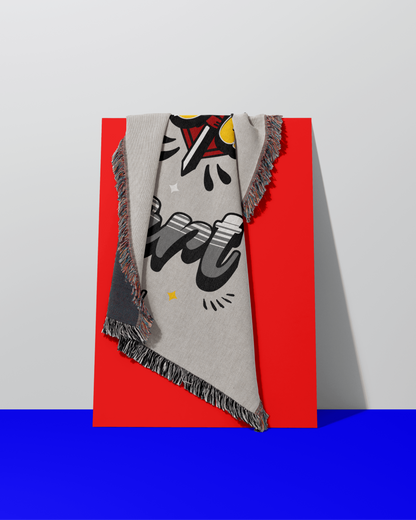 'Till Death Do Us Part' Woven Jacquard Throw Blanket with your Date, Year, Names or Text - Grey