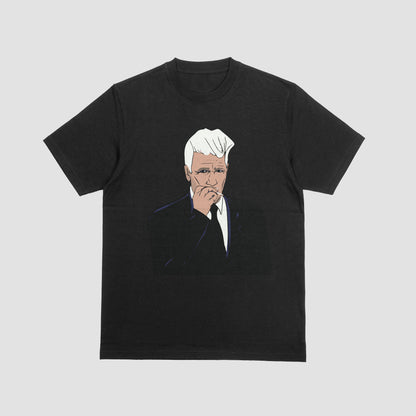 A portrait of David Lynch - Premium Unisex Oversized Boxy Tee