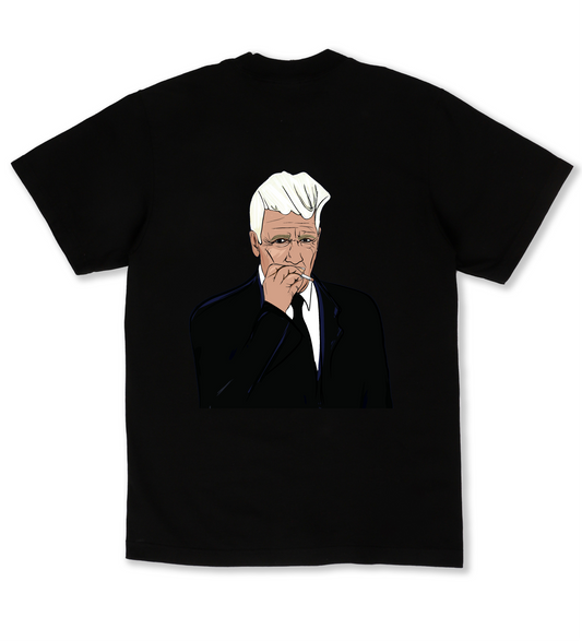 A portrait of David Lynch - Premium Unisex Oversized Boxy Tee