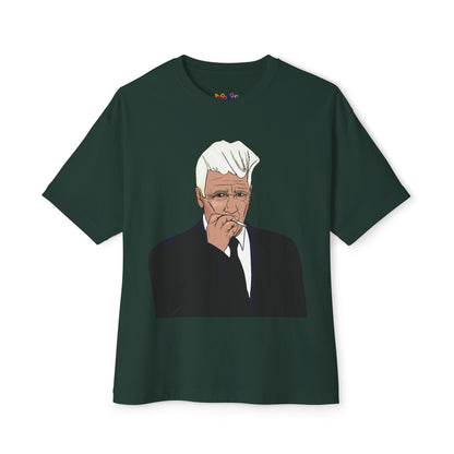 A portrait of David Lynch - Premium Unisex Oversized Boxy Tee