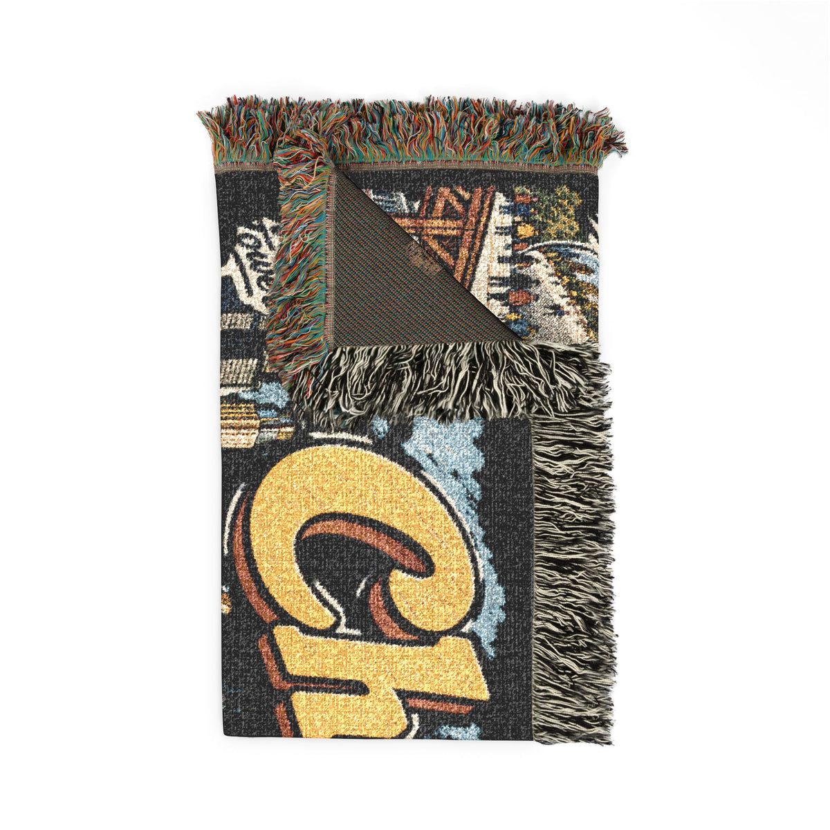 Chicago Skyline Vintage Postcard Souvenir Woven Blanket