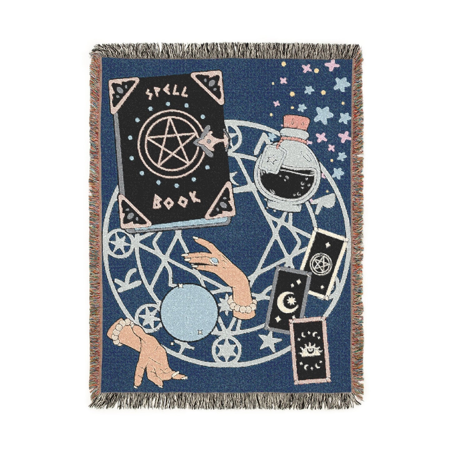 Spellbound Witchy Woven Astrology Jacquard Tapestry Throw Blanket - Halloween