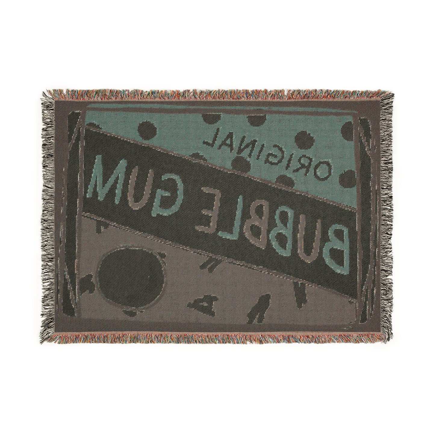 Vintage Style Bubble Gum - Halloween - Woven Tapestry Throw Blanket