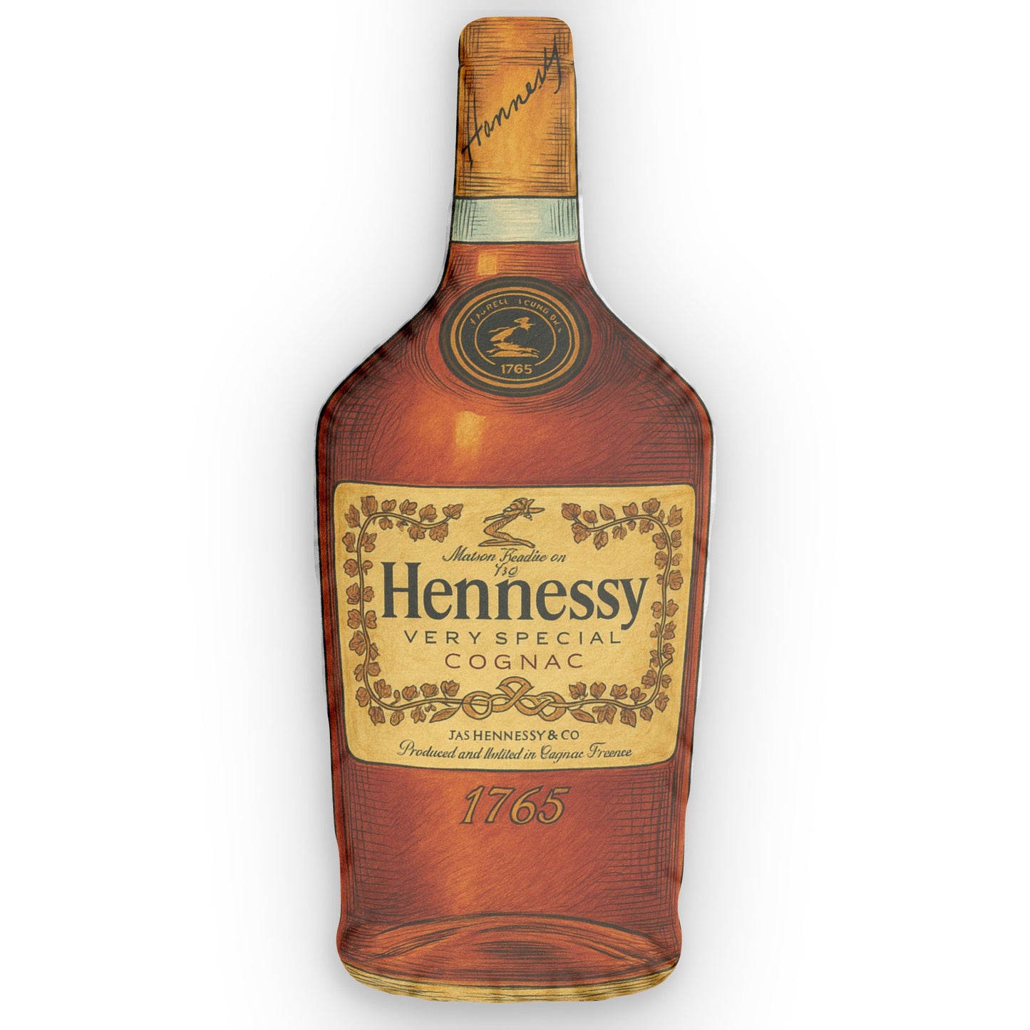 Unique Hennessy Cognac Bottle Custom Shaped Pillows