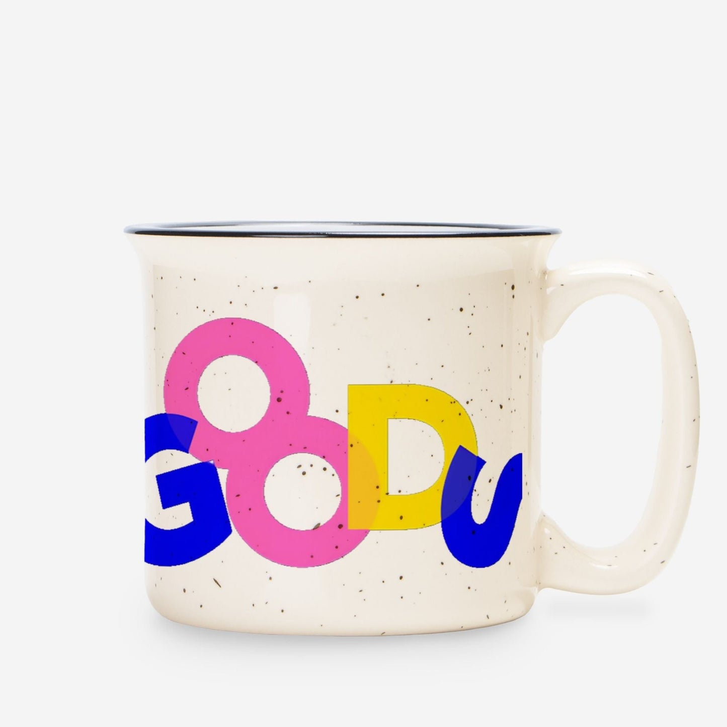 CanDo Ceramic Camp-Style Mug in Speckled Cream