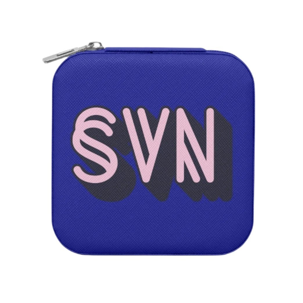 Monogram Personalized Custom Vegan Leather Travel Jewelry Box