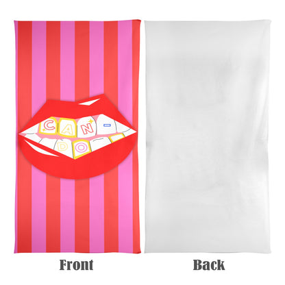 CanDo Goods Grill Red and Pink Stripe Beach Towel