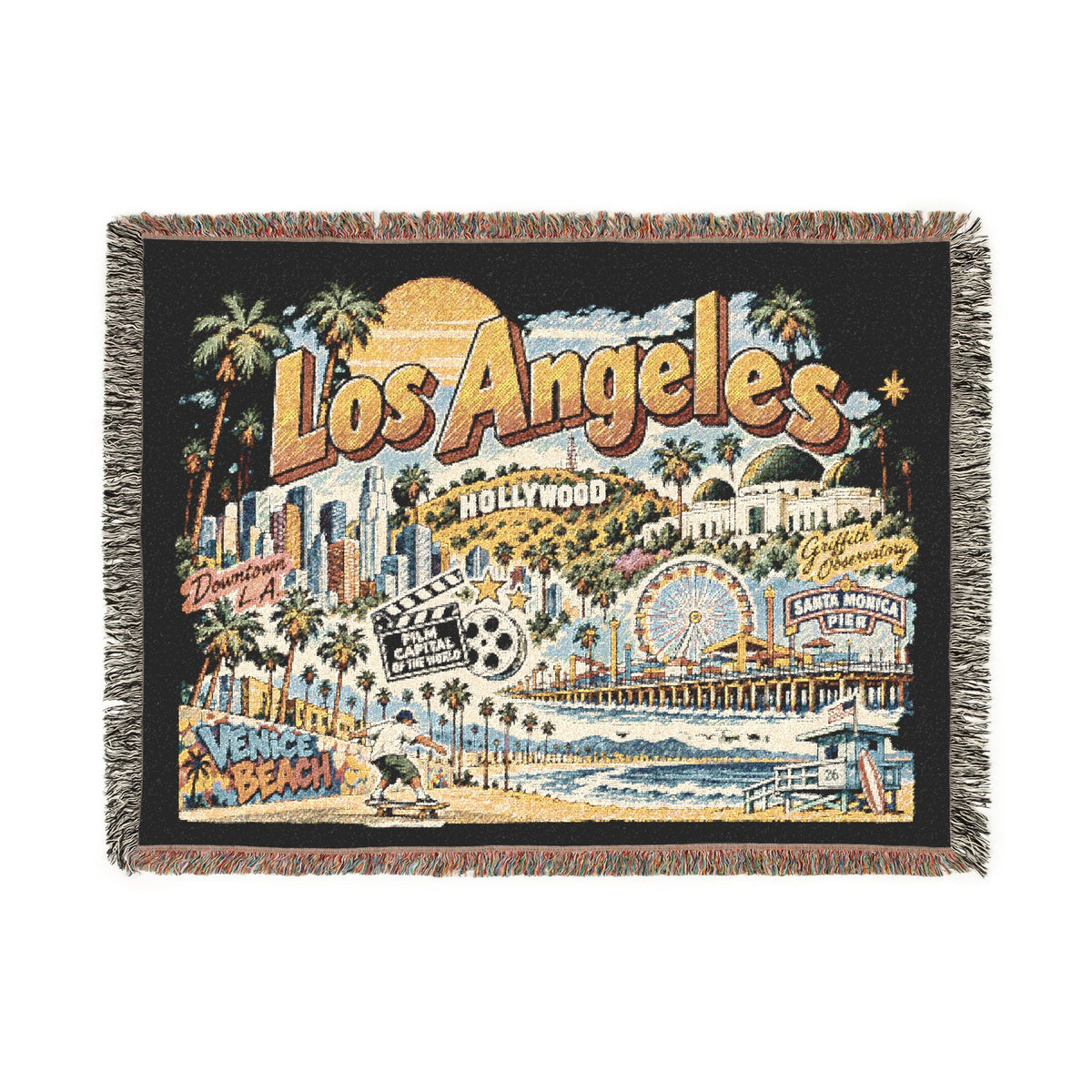 Los Angeles Cityscape Woven Blanket