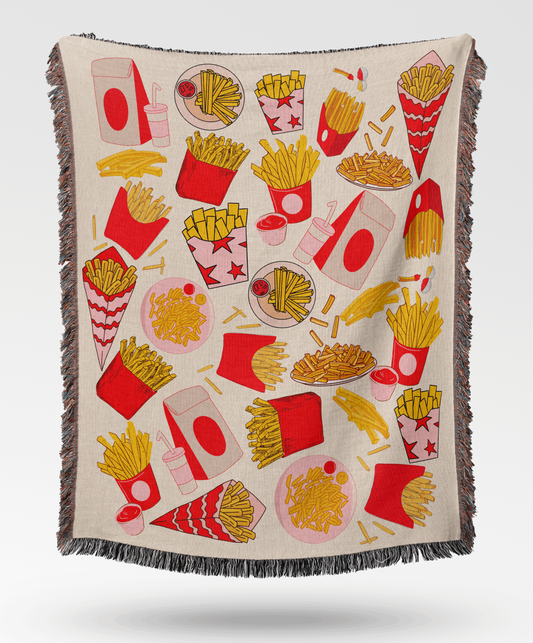 Can I get a some of fries with that - French Fries Custom Woven Blanket