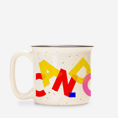 CanDo Ceramic Camp-Style Mug in Speckled Cream