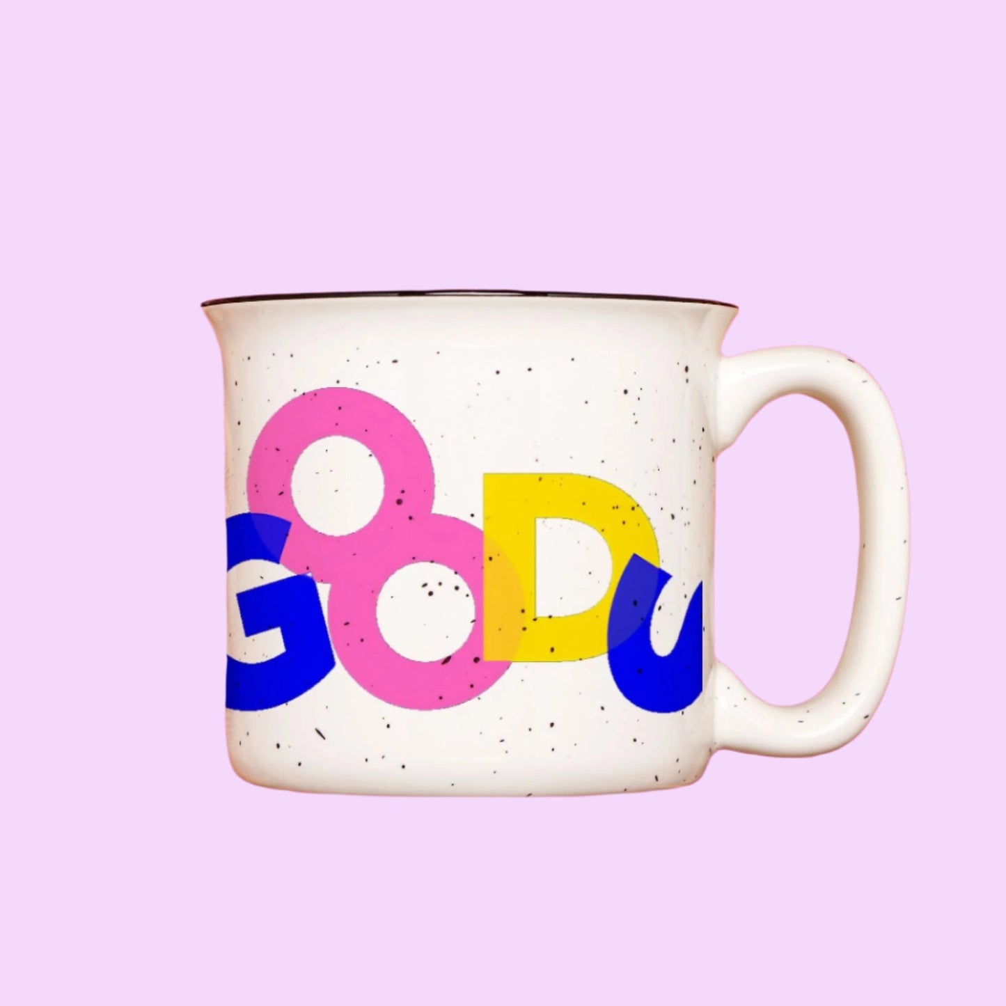 CanDo Ceramic Camp-Style Mug in Speckled Cream